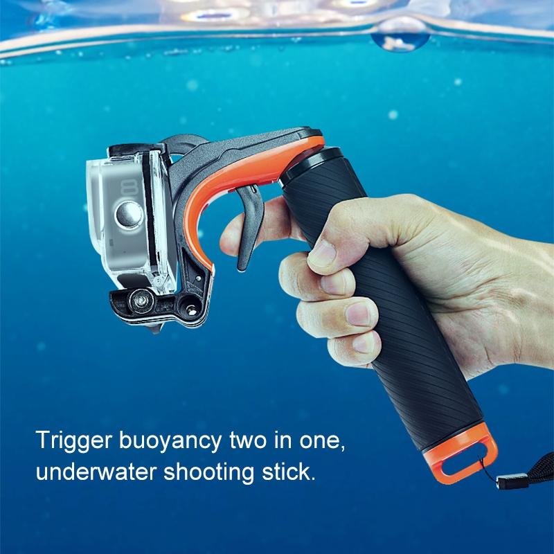Floating Hand Grip for Gopro Hero8 with Shutter Trigger and Anti-lost Strap