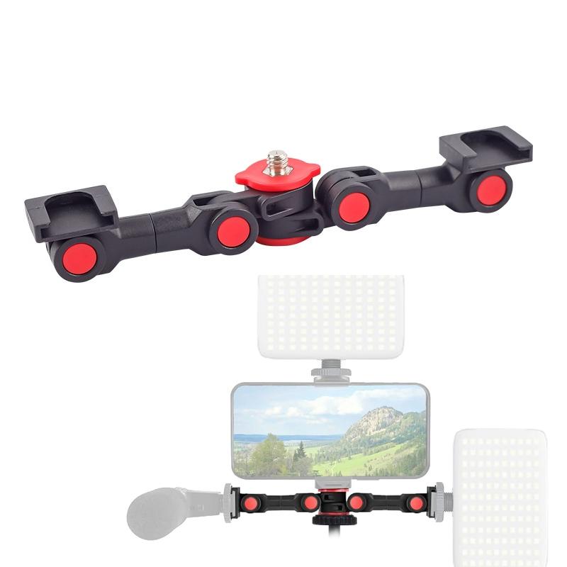 Universal Dual Cold Shoe Mount For Camera And Phone