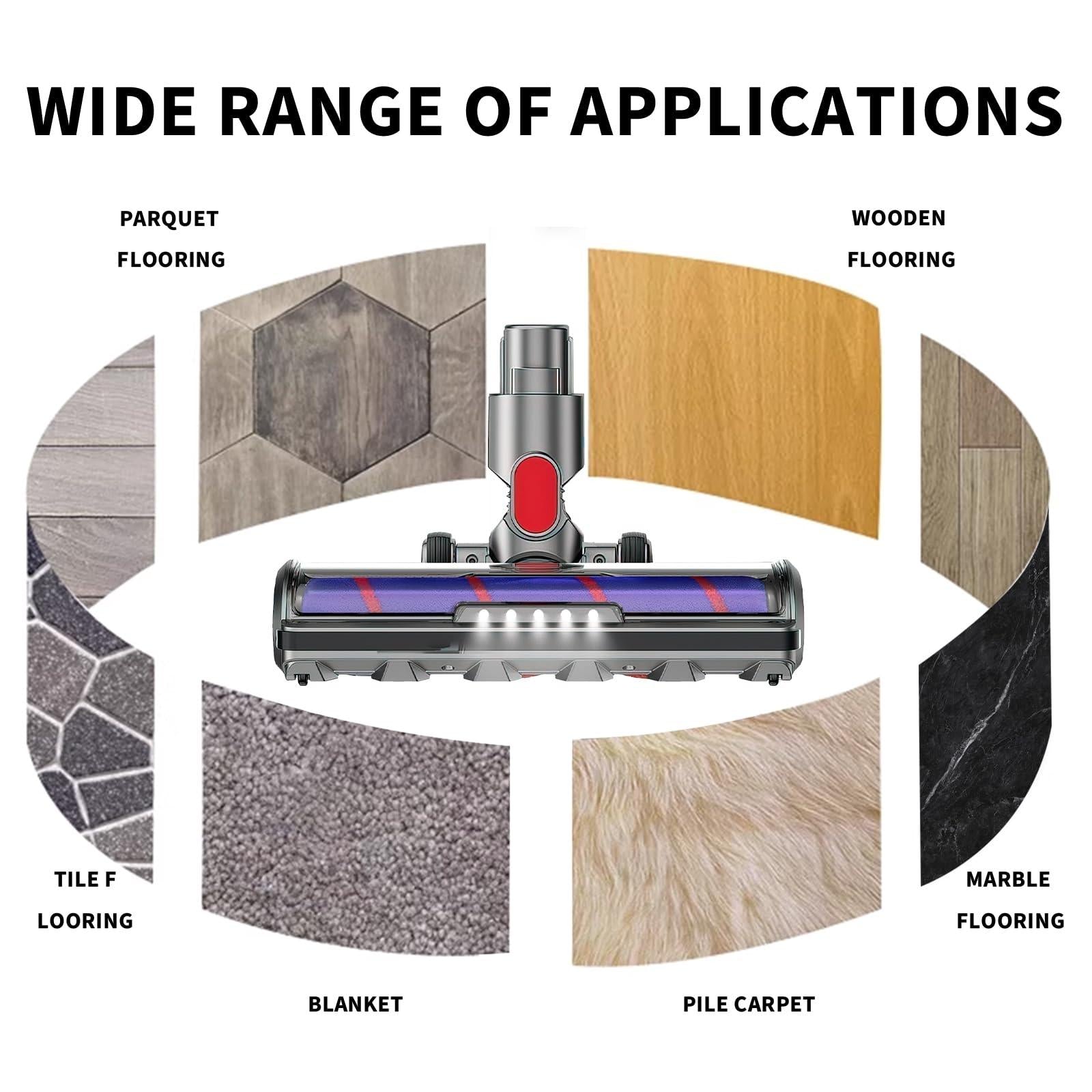 Soft Bristle Roller Brush with Light for Dyson Vacuum Cleaners