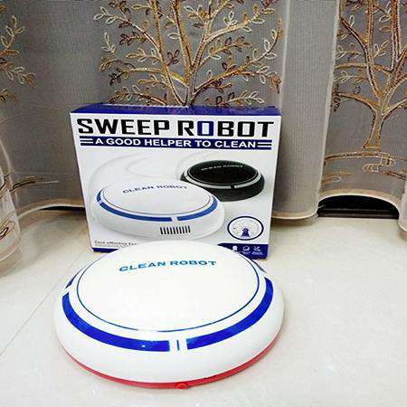 Intelligent 2-in-1 Rechargeable Floor Sweeping Robot Vacuum - Black