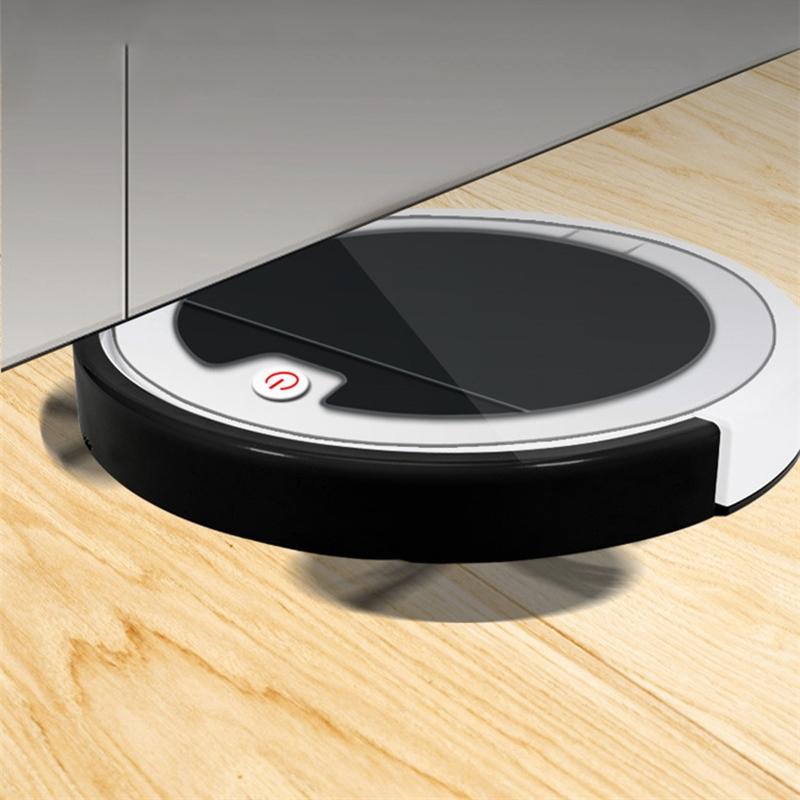 Smart Home Sweeping Robot with Remote Control and Large Suction - White Black