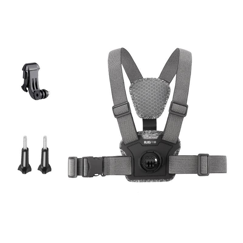 Adjustable Chest Strap with Mount and Screw - 6 In 1 Phone Clamp