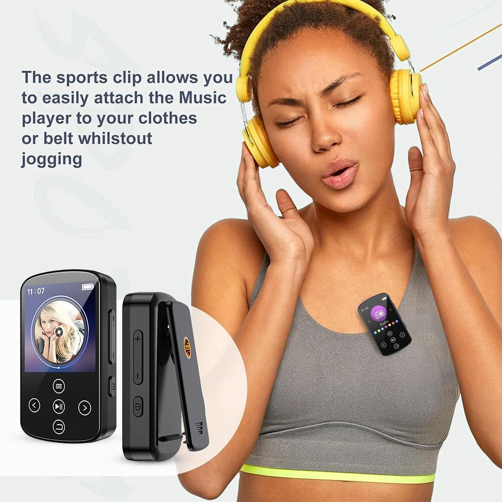 Touch Screen Mp3 Bluetooth Music Player 128Gb Memory Hifi Sports Clip - No Tf Card