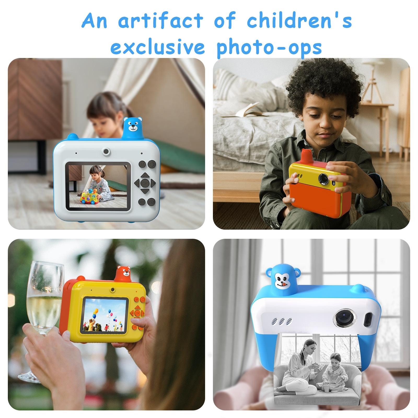 1080p Children's Camera with 2.36 Hd Led Display and Thermal Printing - Instant Capture - Yellow