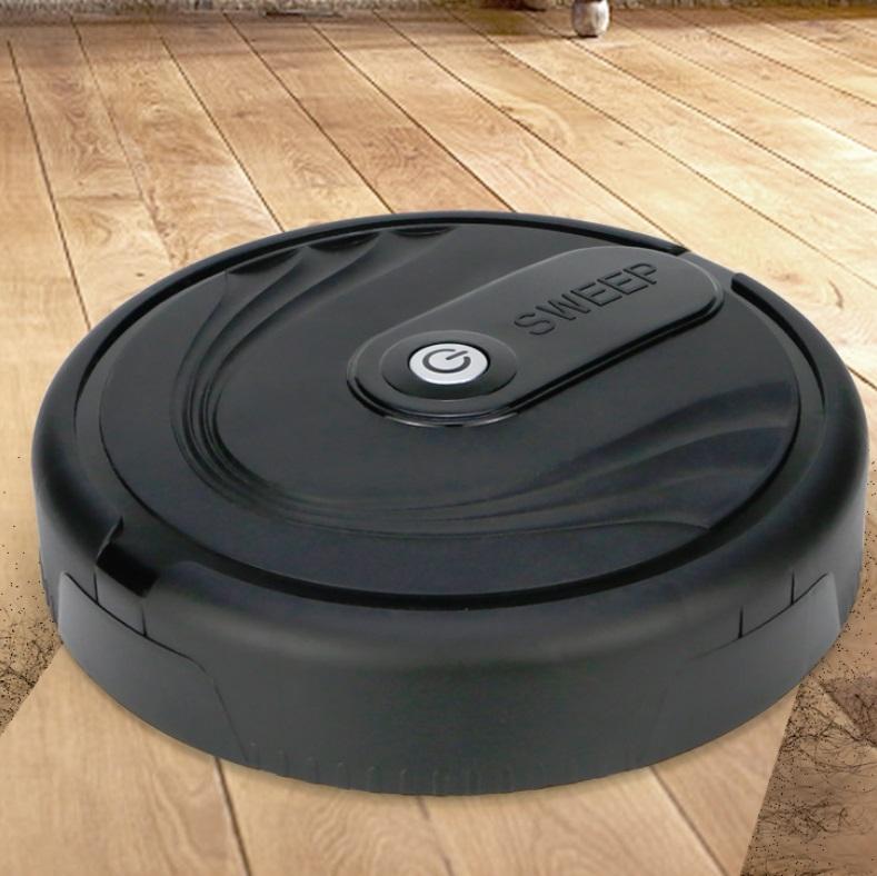 Efficient Household Hair Cleaner - Smart Sweeping Robot - Black