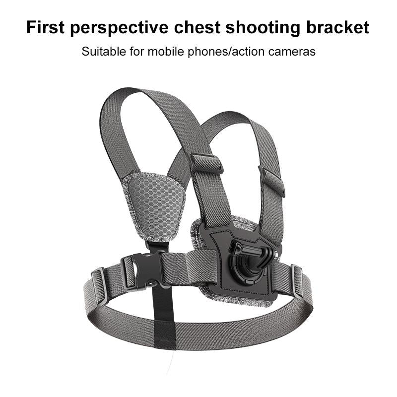 Adjustable Chest Strap with Mount and Screw - 6 In 1 360 Phone Clamp