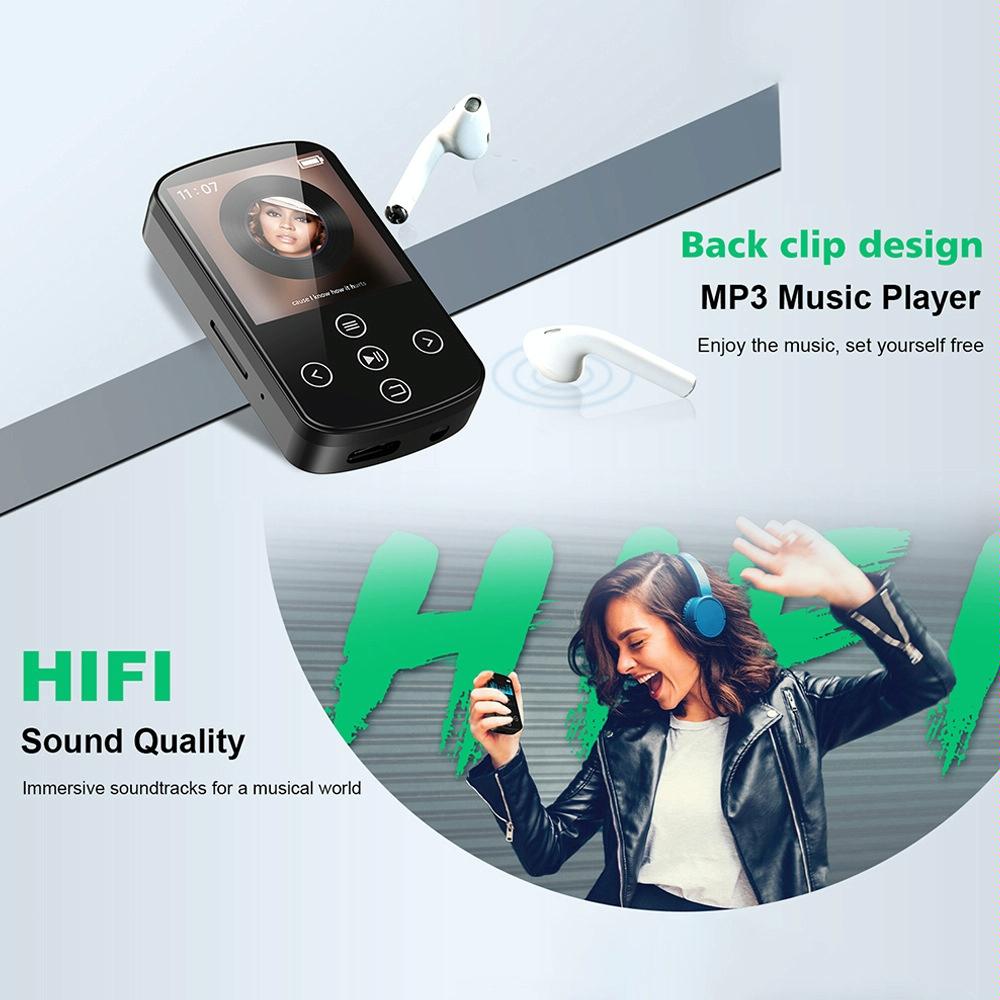 Touch Screen Mp3 Bluetooth Music Player 128Gb Memory Hifi Sports Clip - 64Gb