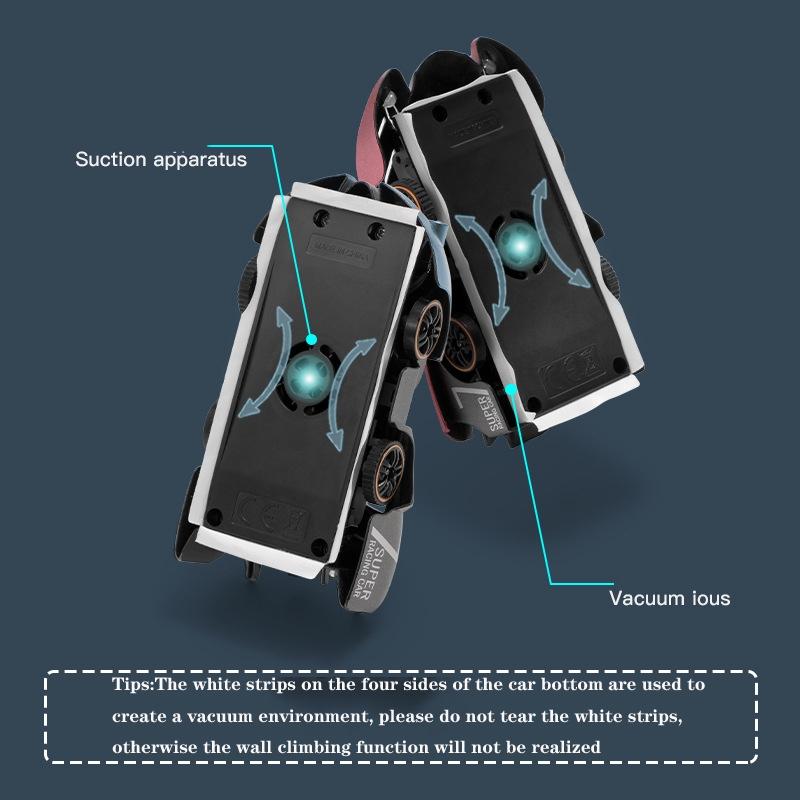 Electric Remote Control Wall Climbing Car for Kids - Mini Toy - Red Flame Handle Rc Edition