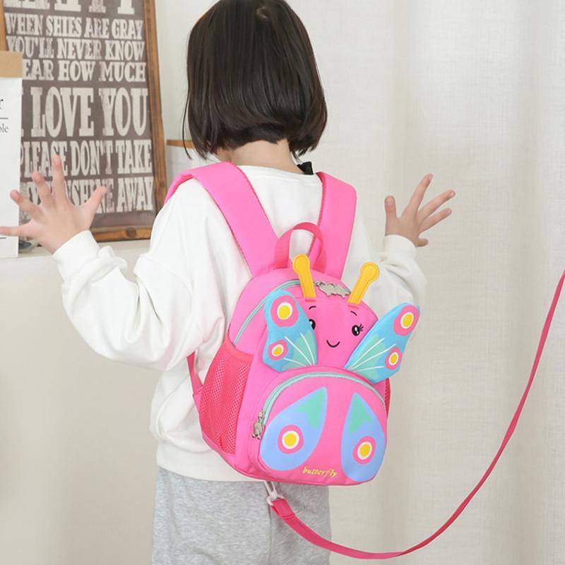 Girls' Butterfly Backpack - Compact and Colourful - Pink