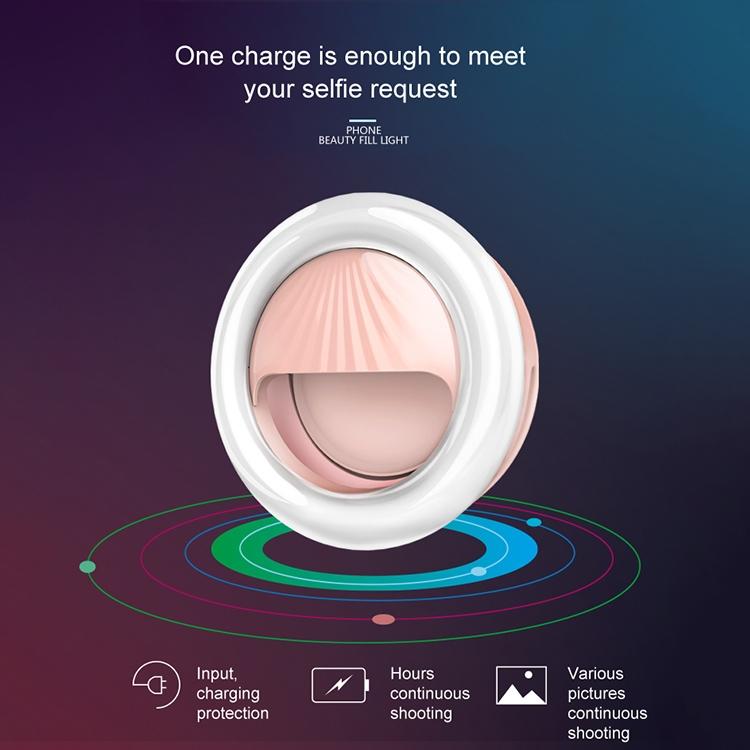 Rechargeable Selfie Light Clip for Beauty and Flash Fill - Black