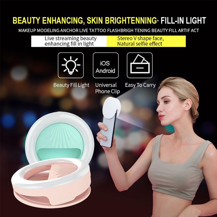 Rechargeable Selfie Light Clip for Beauty and Flash Fill - Black