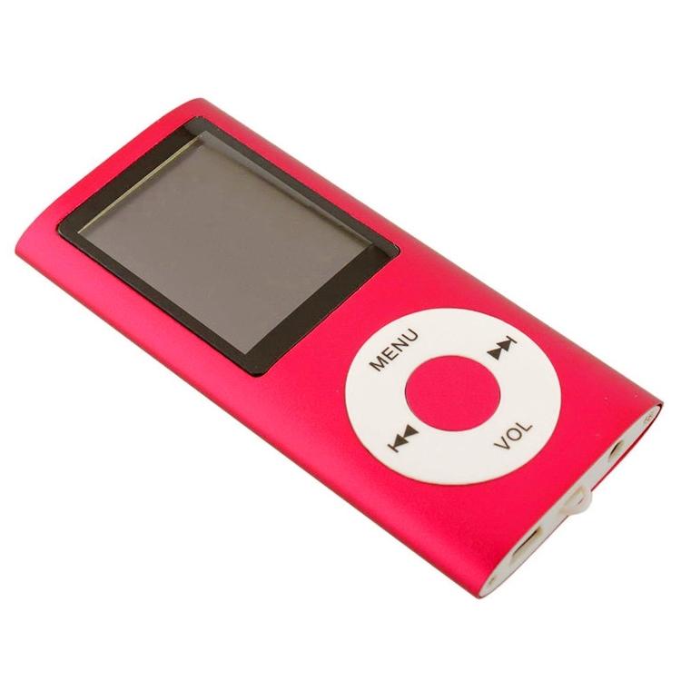 1.8 Inch Metal Mp4 Player + 16G Tf Card + Earphone + Cable - Rose Red - With Earphone+Cable