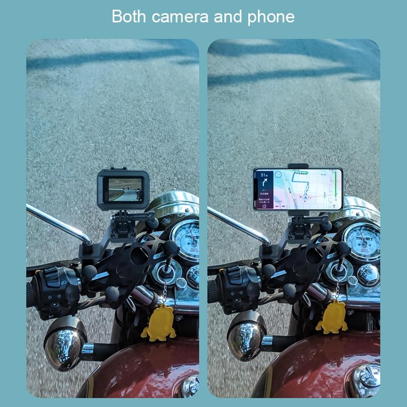 Universal Alloy Handlebar Phone Mount for Sport Cameras - Cyan