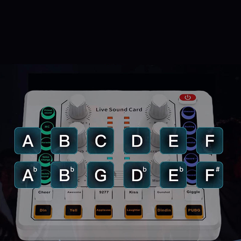 Vibe Geeks Noise Reduction Sound Card Digital Audio Mixer for Live Streaming-typec Rechargeable - Black