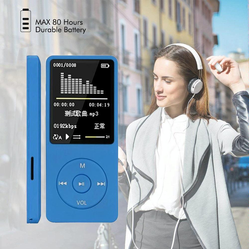 Portable Lcd Fm Radio Mp3 Mp4 Player 4Gb Memory Black - Light Blue 4Gb