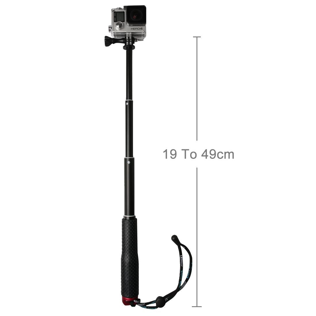Extendable Monopod for Action Cameras - 49cm - Red