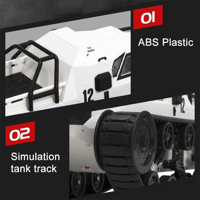 2.4g Rc Tracked Tank Off-road Vehicle Toy 1 12 Scale - White