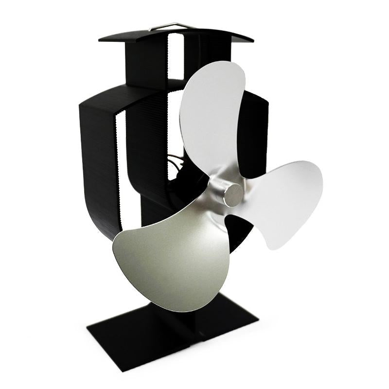 High-temp Metal Heat-powered Stove Fan - 3 Blades - White