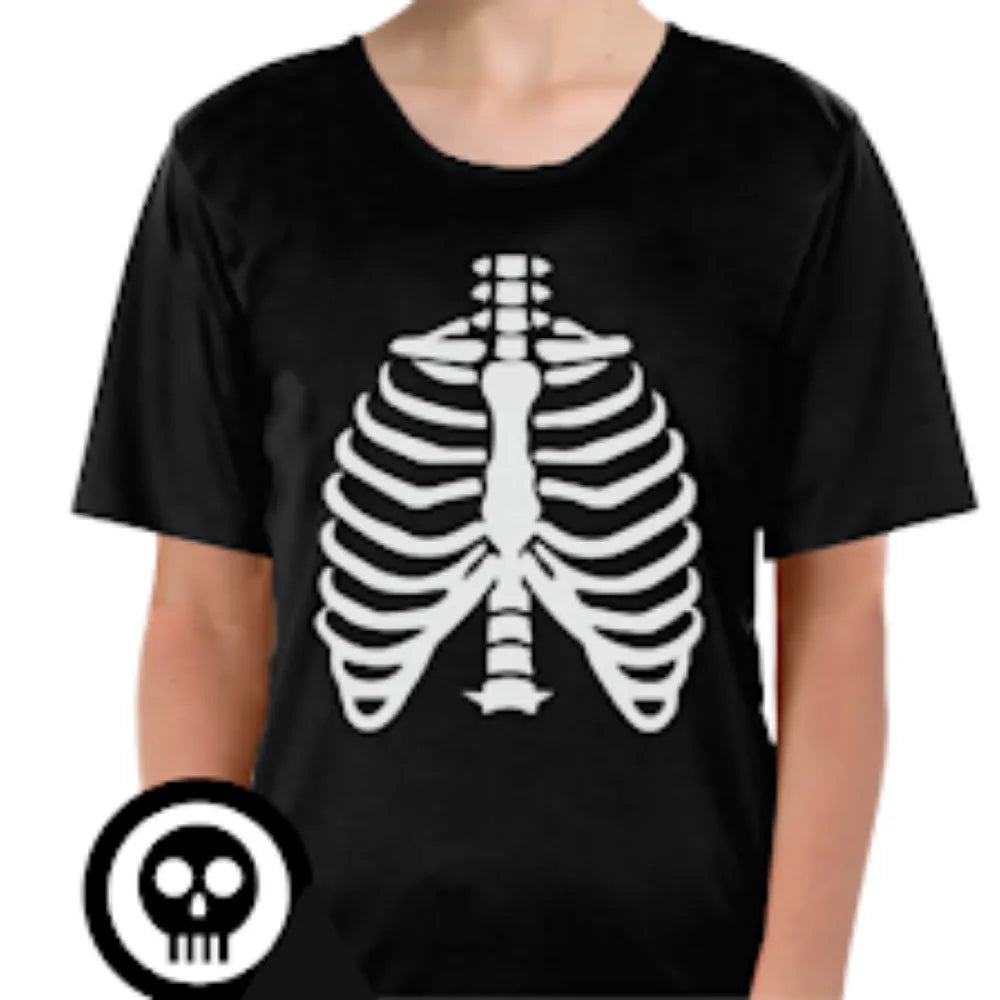 Adult Mens Womens Skeleton T Shirt Top Day Of The Dead Halloween Bones Bedworld