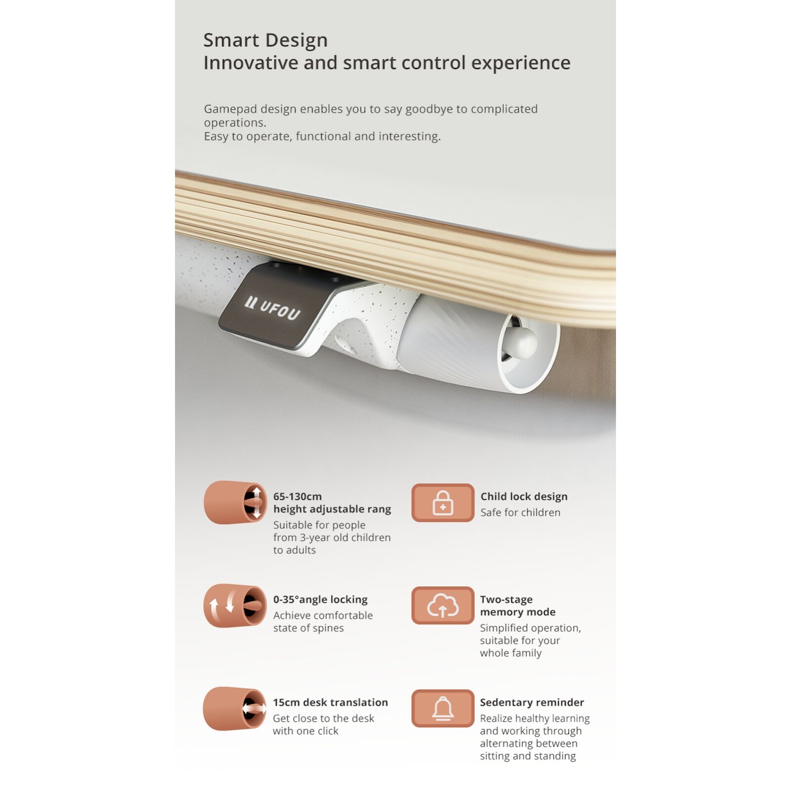 UFO UPON 1.2m Motorised Standing Desk - Ergonomic Design