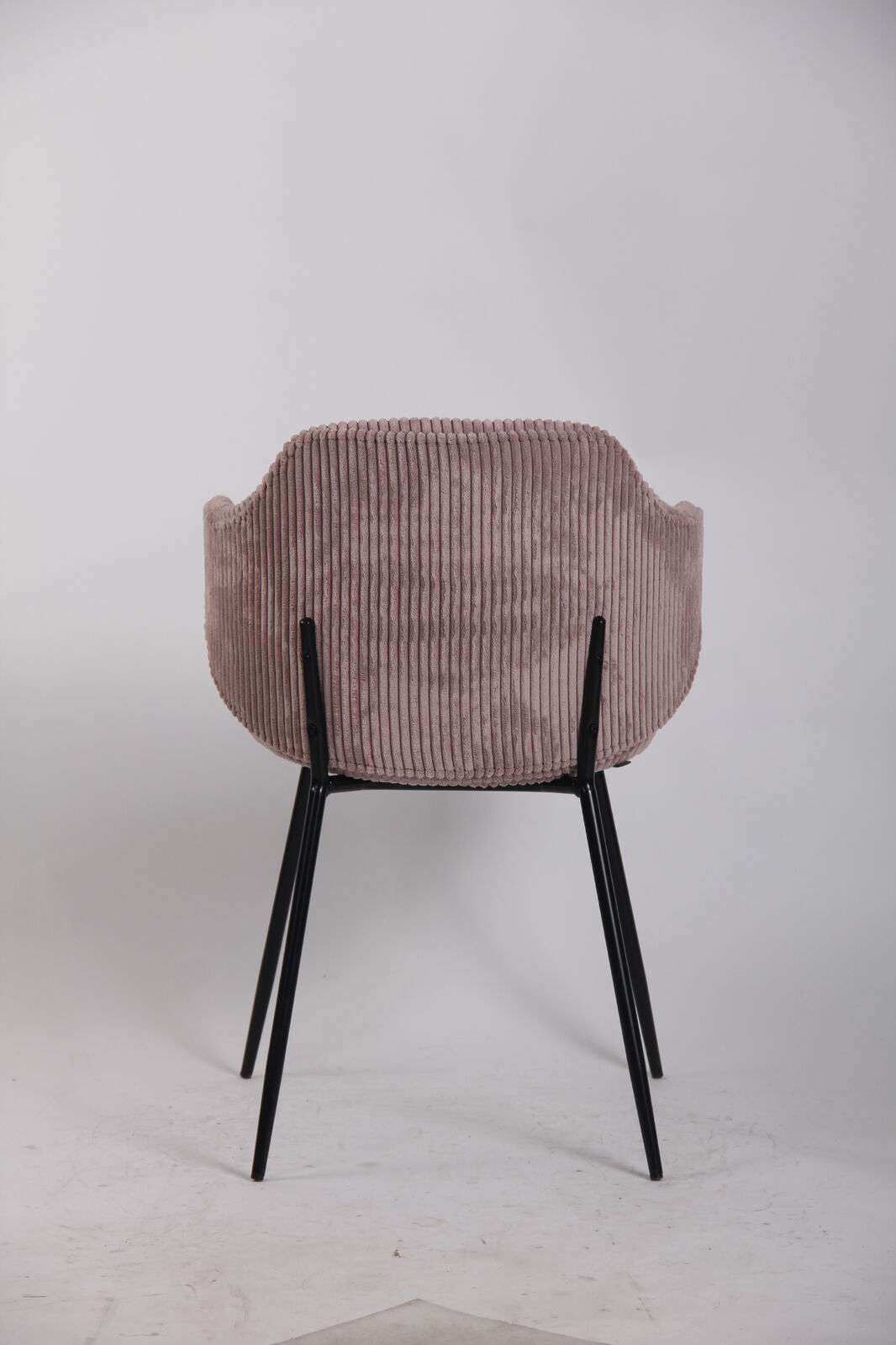 Set of 2 Dining Chairs with Corduroy Cord Fabric in Pink