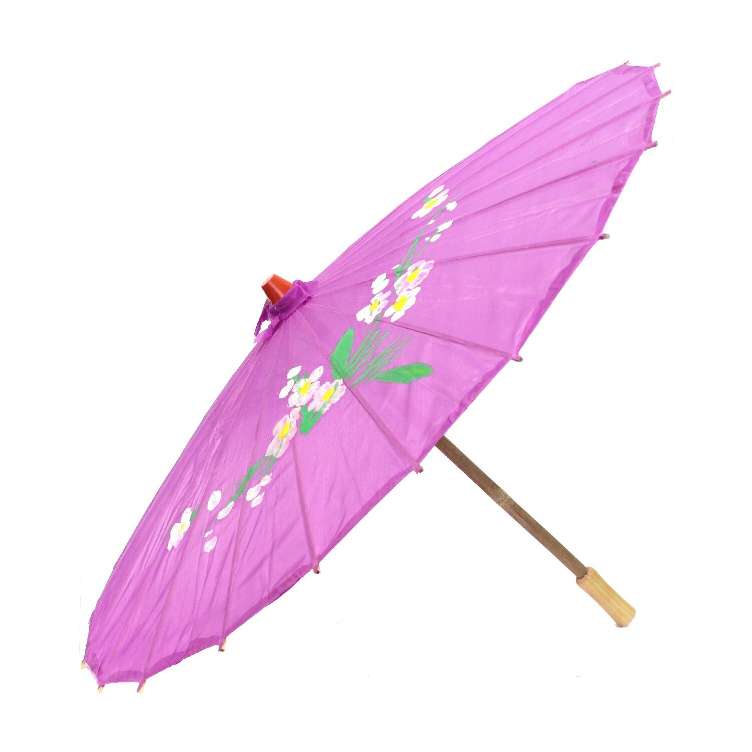 6x PARASOL UMBRELLA Chinese Japanese Bamboo Flower Pattern 80cm Large BULK - Purple