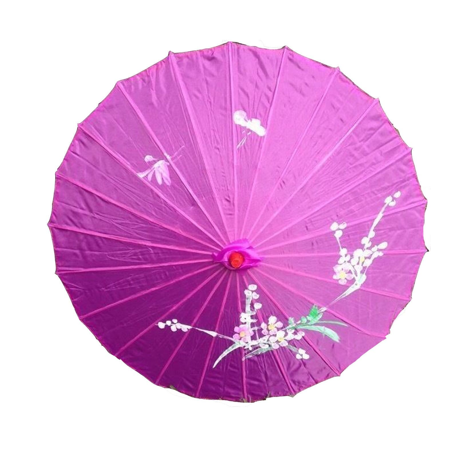 6x PARASOL UMBRELLA Chinese Japanese Bamboo Flower Pattern 80cm Large BULK - Purple
