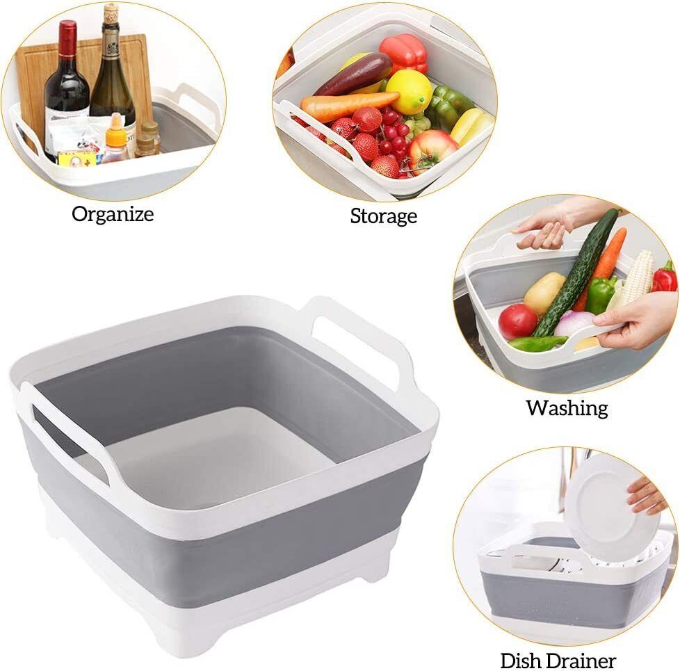 2x Collapsible Strainer Foldable Fruit Veggies Wash Colander Storage Basket Bedworld