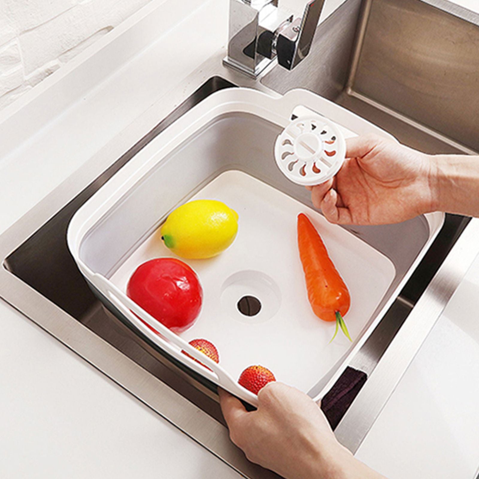 2x Collapsible Strainer Foldable Fruit Veggies Wash Colander Storage Basket Bedworld