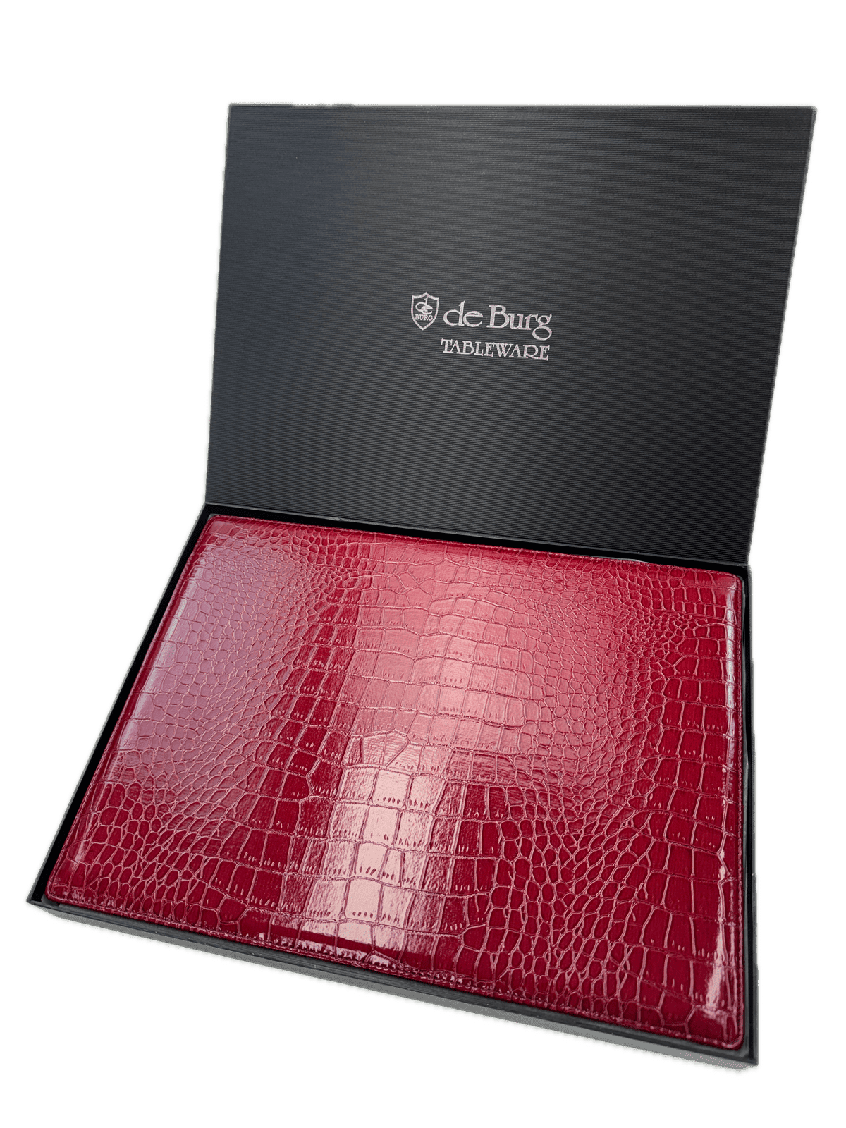 de Burg 4 Piece Table Place Mat Set Placemat with Croc Pattern - Red