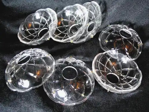 120mm Crystal Chandelier Bobeche Lamp Chandelier Part w/ Gold Pins (30mm Hole)