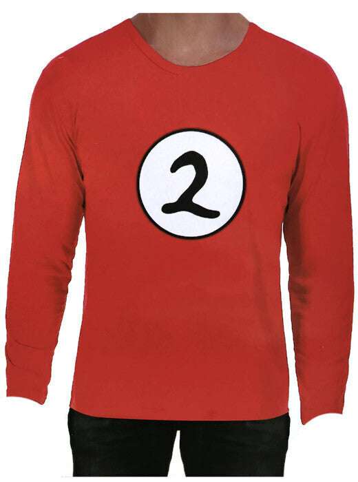 Adult Cat In The Hat Thing 2 Long Sleeve Red Top Costume Book Week - S