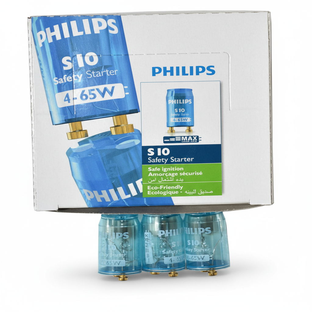 Philips S10 safety starter box with four blue starters and gold pins