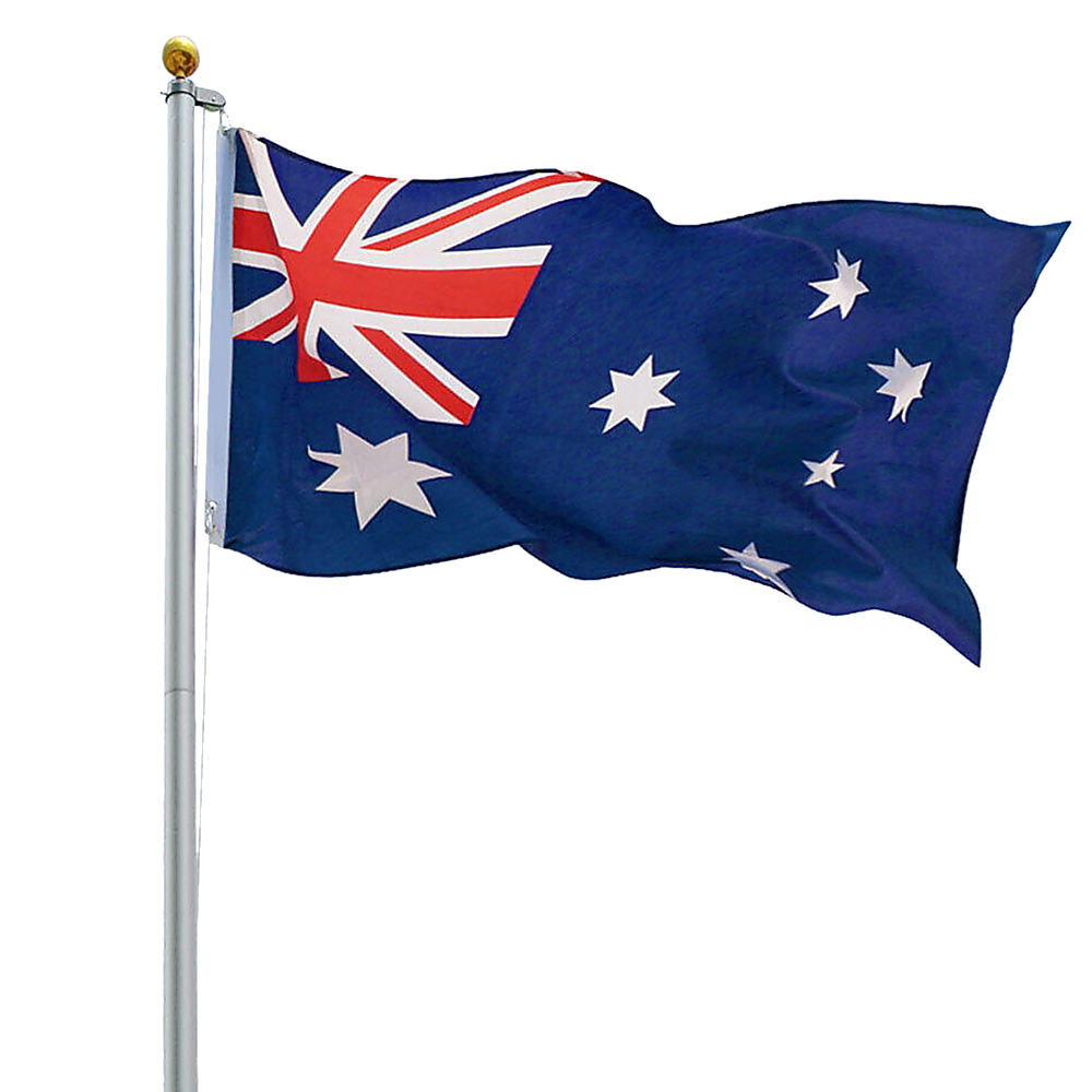 6.0m Flag Pole Full Set / Kit w Australian Flag Bedworld