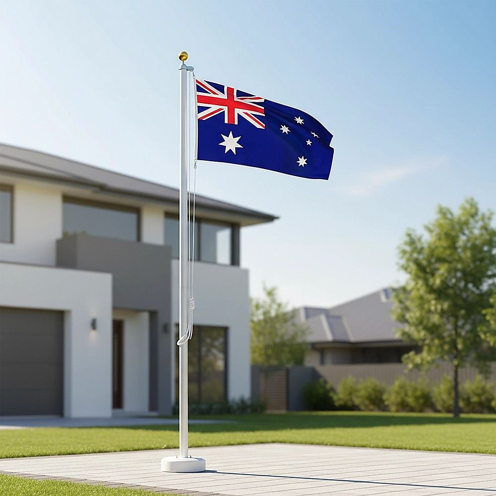 6.0m Flag Pole Full Set / Kit w Australian Flag Bedworld