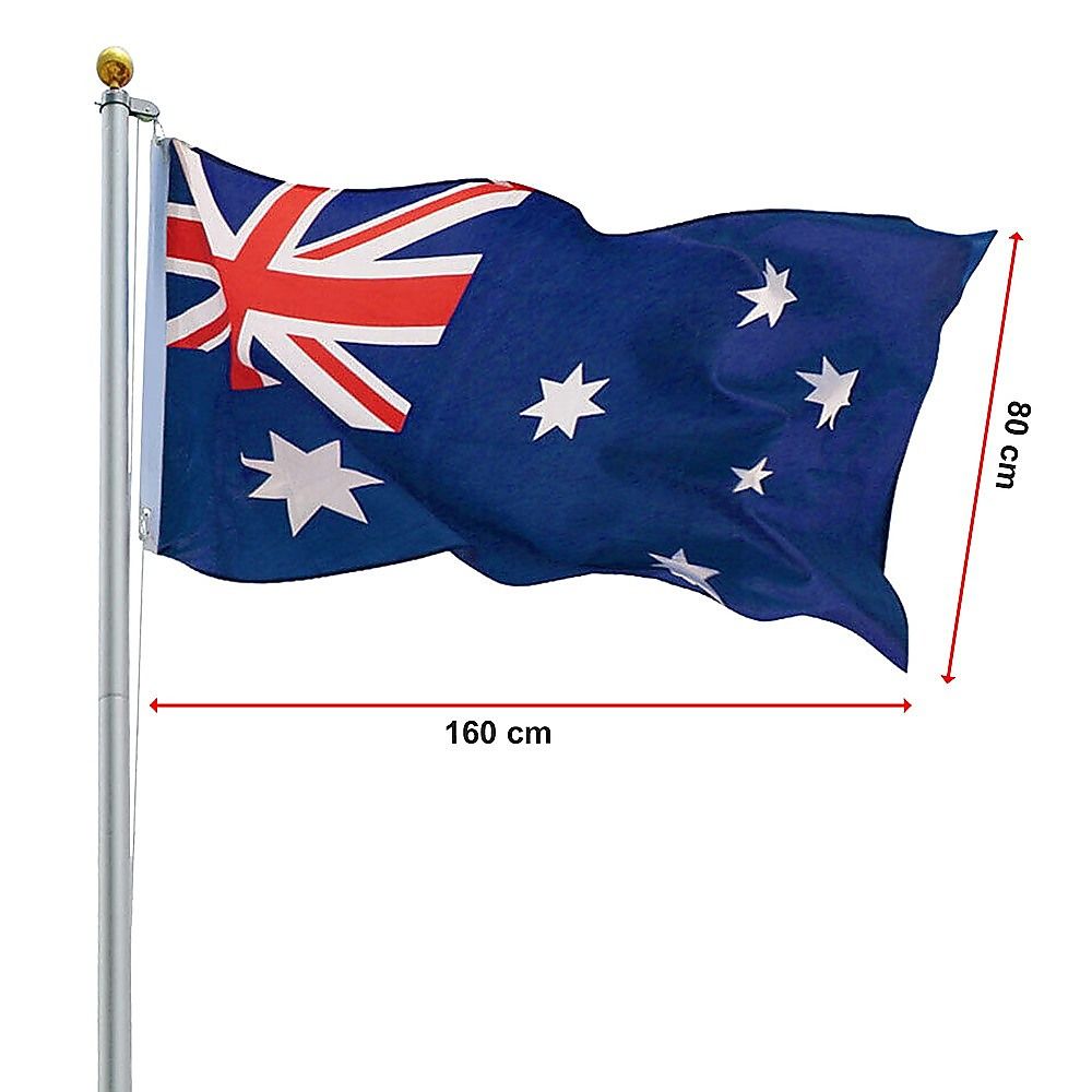 6.0m Flag Pole Full Set / Kit w Australian Flag Bedworld