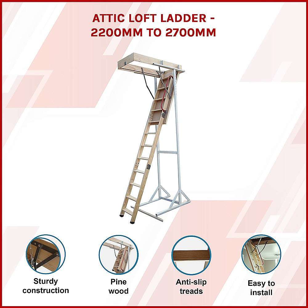 Attic Loft Ladder - 2200mm to 2700mm