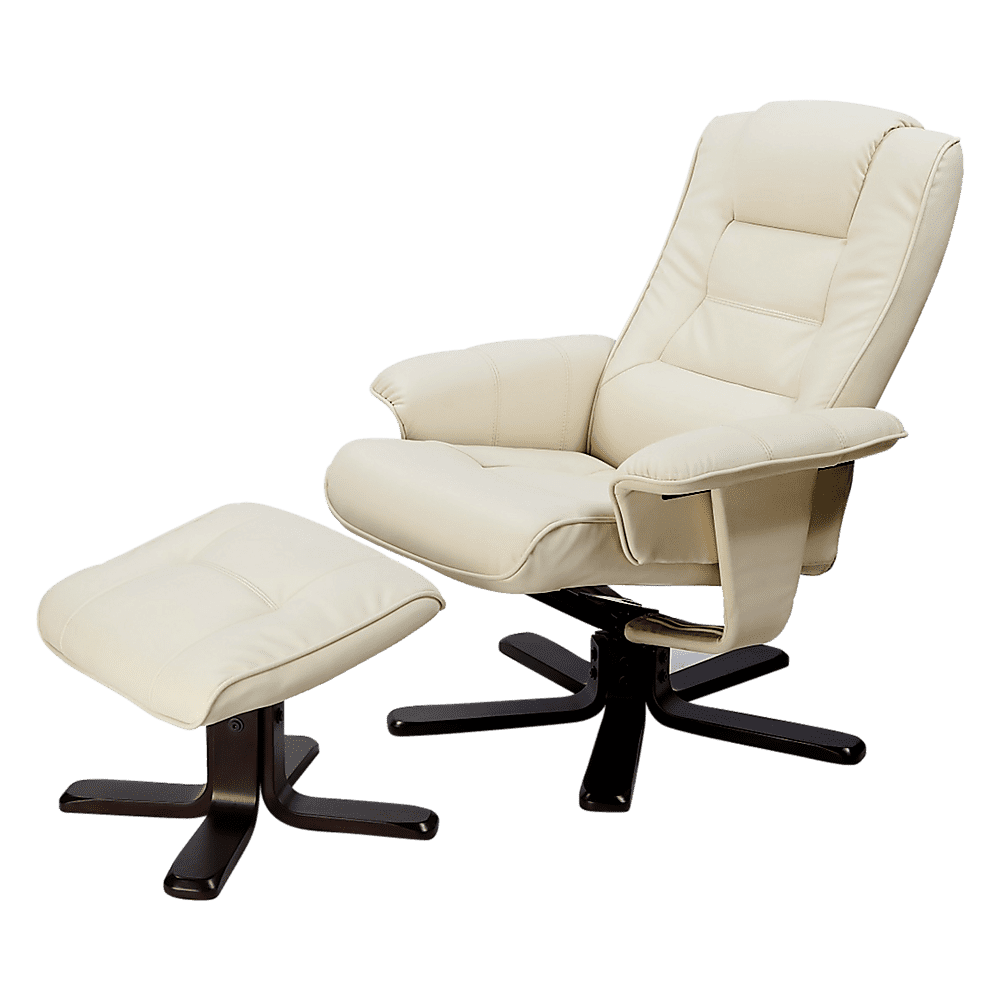 PU Leather Massage Chair Recliner Ottoman Lounge Remote
