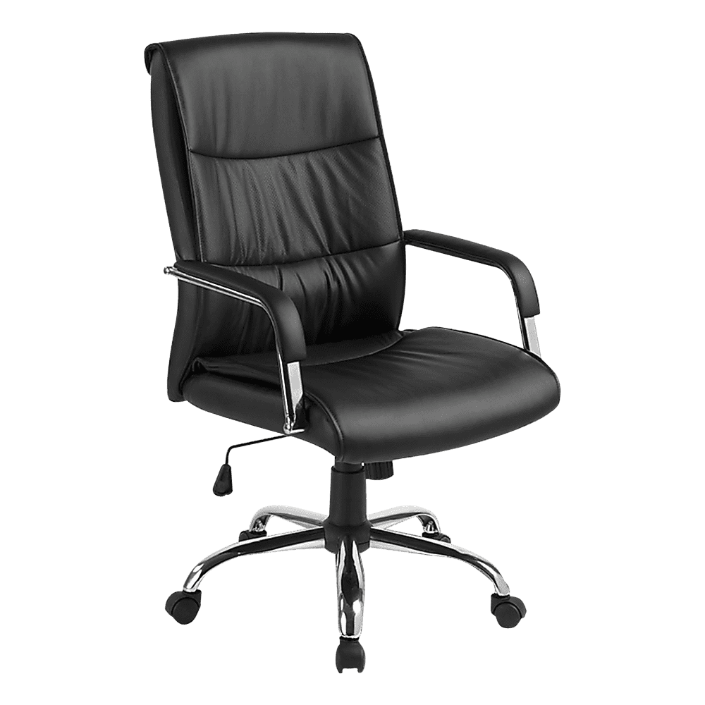 PU Leather Office Chair – Ergonomic Executive Swivel Desk Chair with Padded Seat in Black