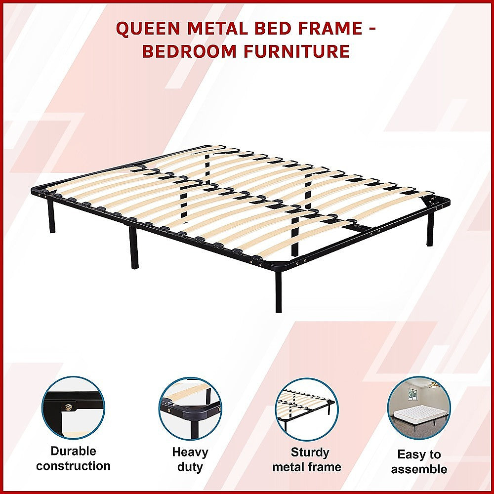 Queen Metal Bed Frame - Bedroom Furniture