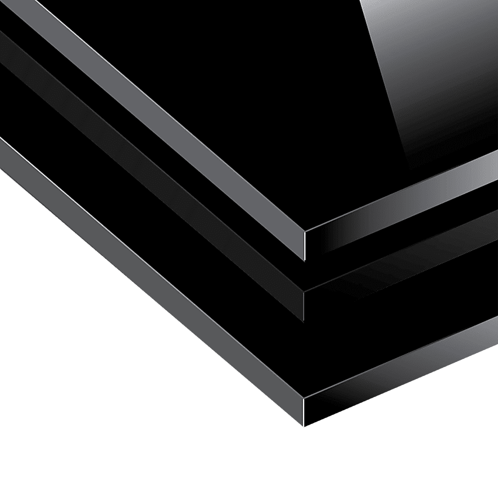 Toughened 90cm x 70cm Black Glass Kitchen Splashback