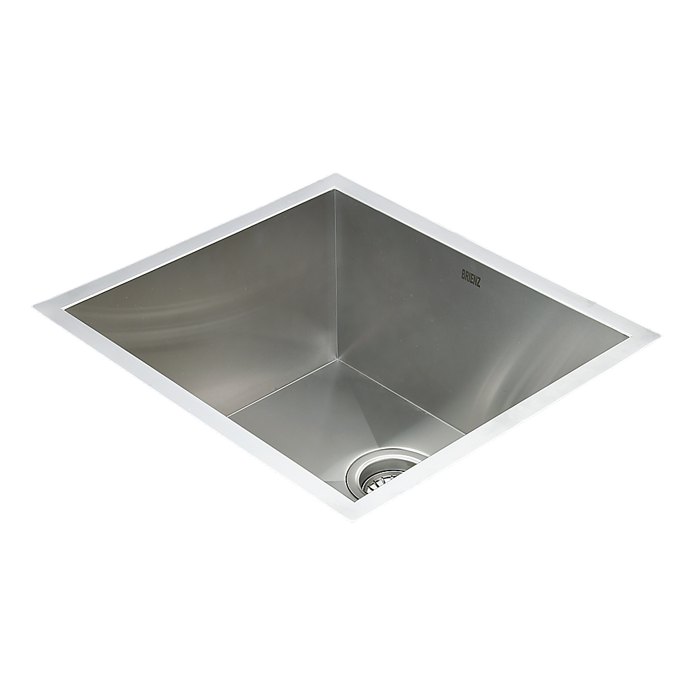 Undermount/topmount stainless steel single-bowl kitchen sink with round drain