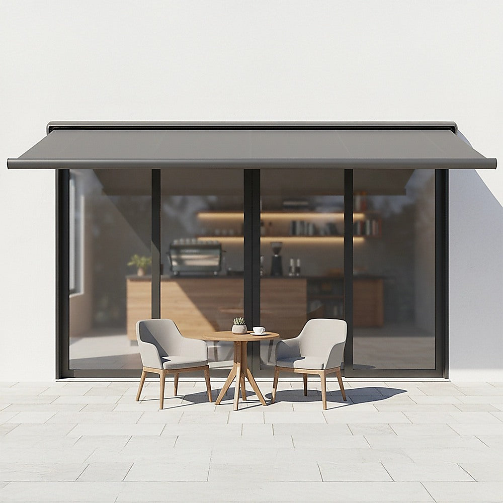 5.0m x 3.0m Retractable Folding Arm Awning Heavy Duty Full Cassette Motorised