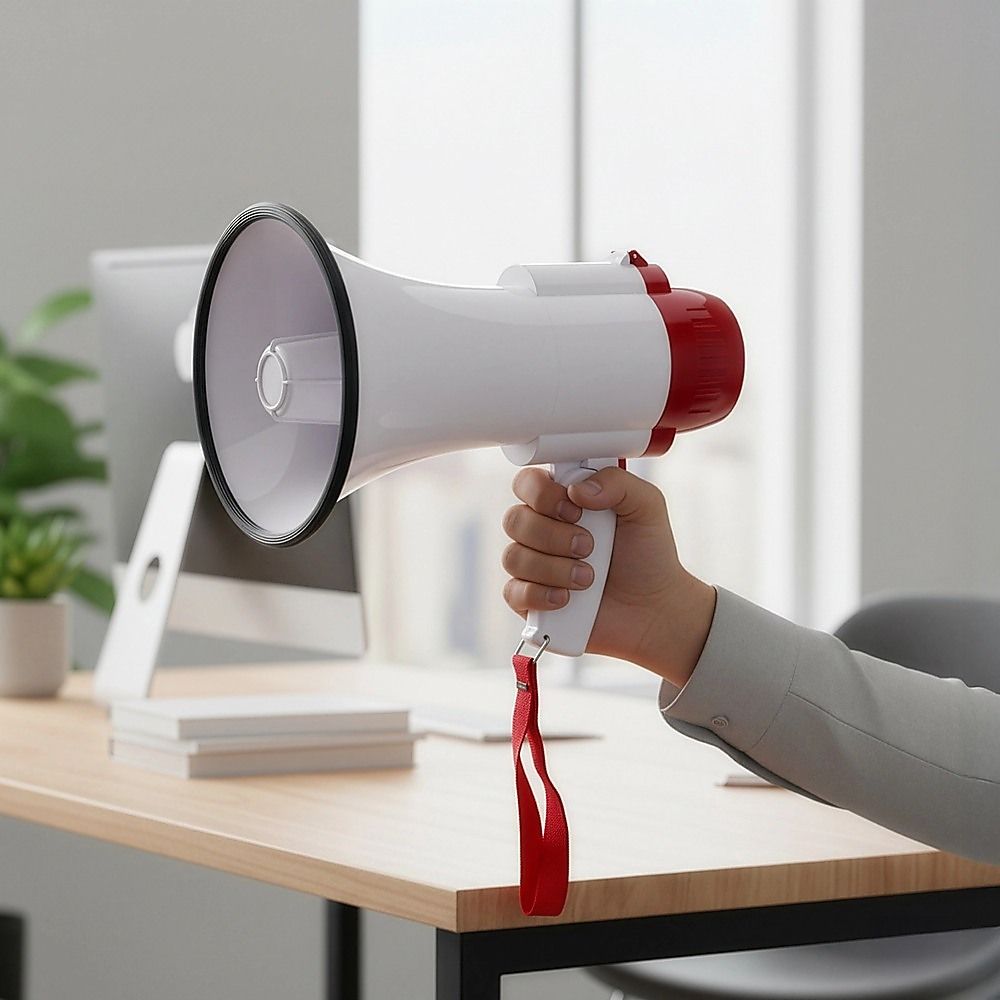 Audio Megaphone 25Watt Bull Horn with Siren Bedworld