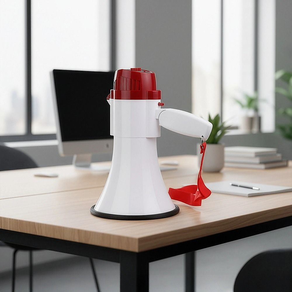 Audio Megaphone 25Watt Bull Horn with Siren Bedworld