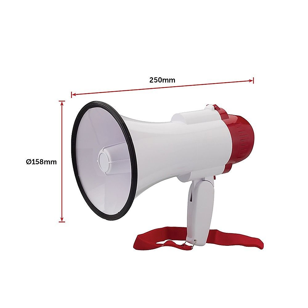 Audio Megaphone 25Watt Bull Horn with Siren Bedworld