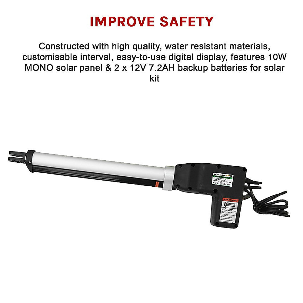 500kg Solar Single Swing Gate Opener - 20W