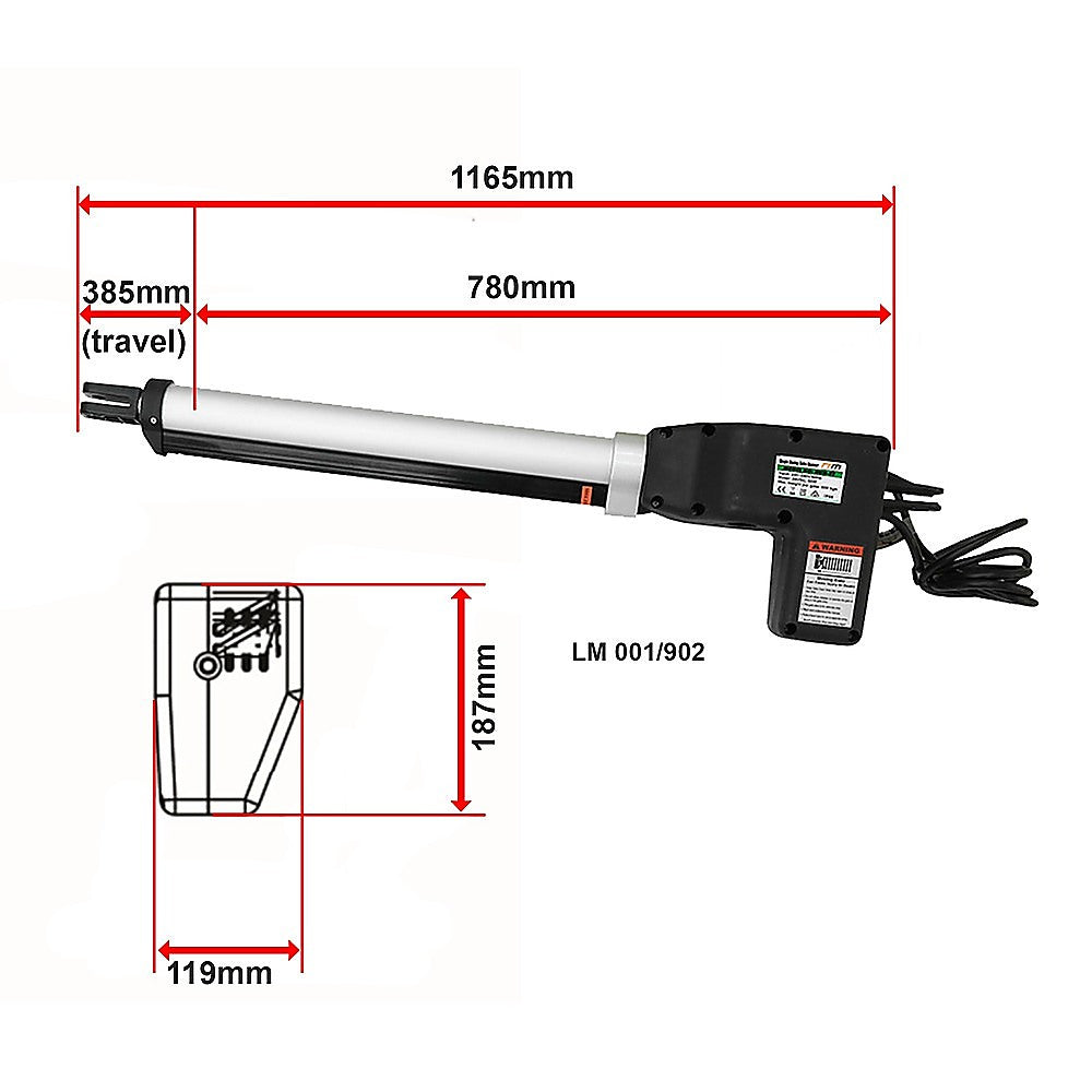 500kg Solar Single Swing Gate Opener - 20W