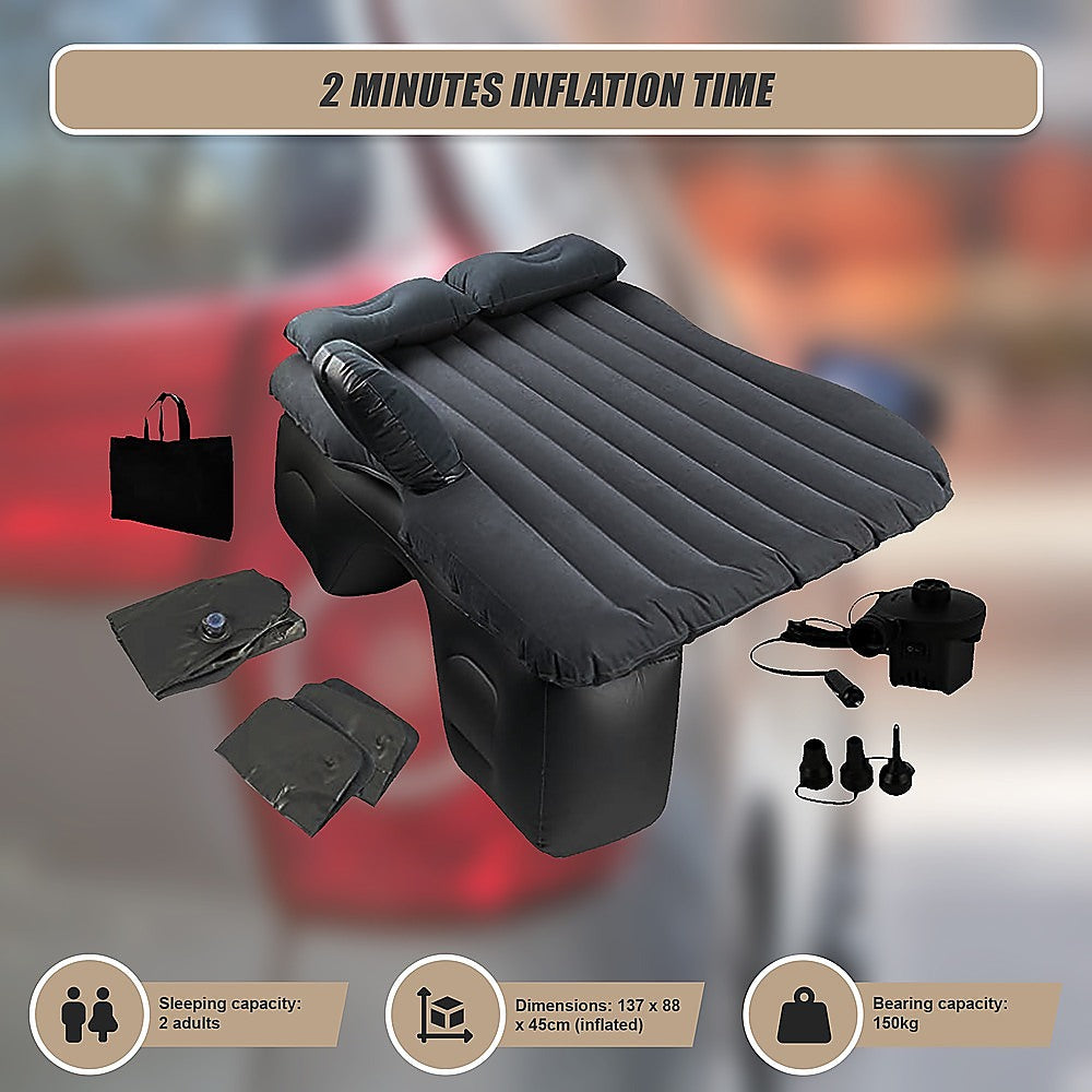 Inflatable Car Back Seat Mattress  Portable Travel Air Bed for Camping & Sleeping