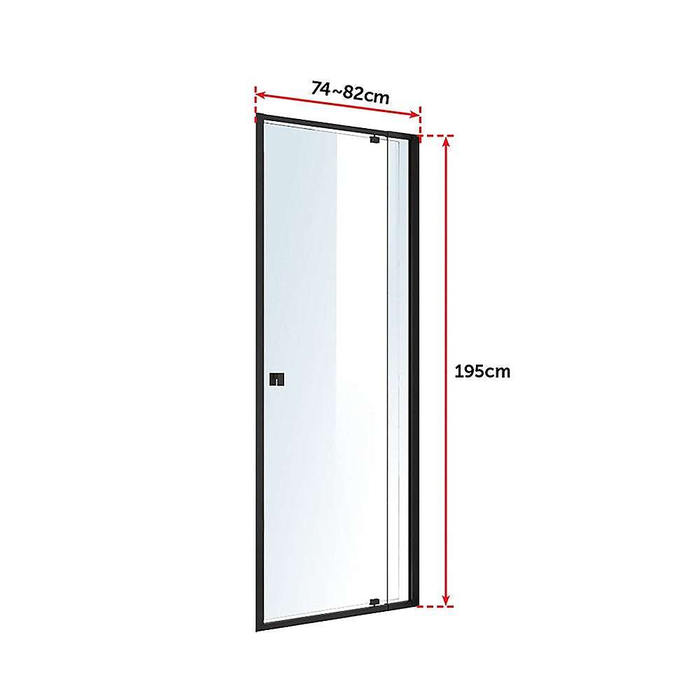 Adjustable Semi-Frameless Shower Screen (74-82cm)